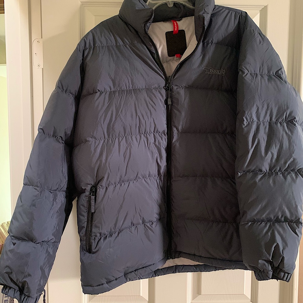 Bear USA Men’s Puffer Down Winter Ski Jacket (gray/grey/blue, size L)